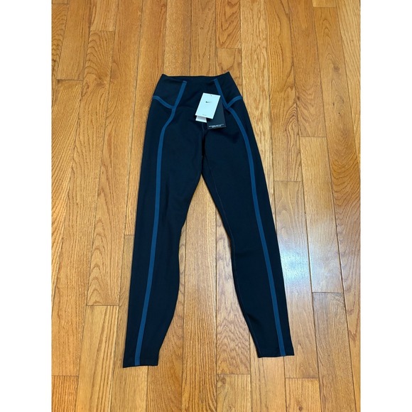 New Nike One Dri-FIT Training Leggings XS Women's Black Teal Athletic Pants - Picture 3 of 14